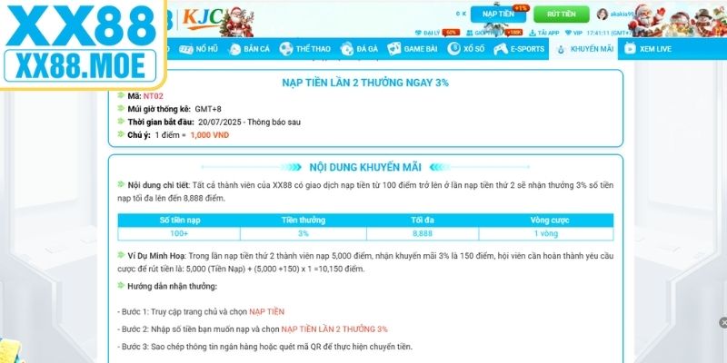 Tặng vốn khi giao dịch lần 2